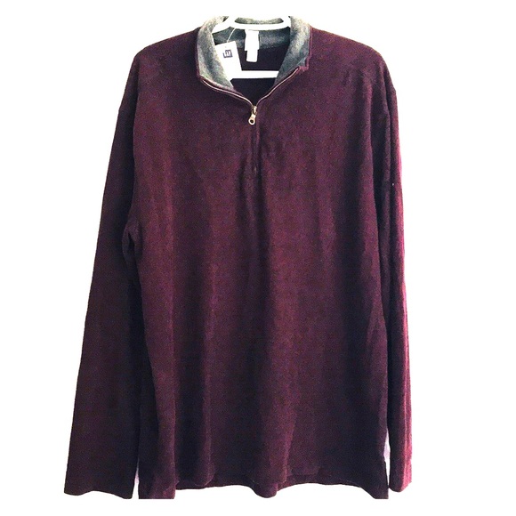 GAP MEN’s MAROON HALF-ZIP SWEATER XL - Picture 1 of 5